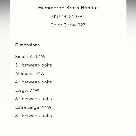 Anthropologie Hammered Brass Handle Extra Large NIB - Picture 6 of 13